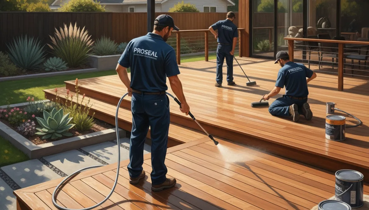 Deck sealing in Salt Lake City, UT to protect wood from UV, snow, and moisture