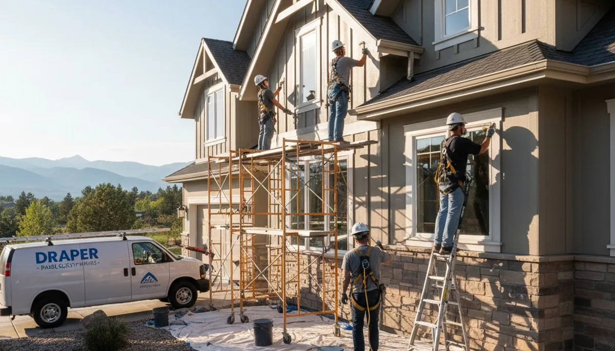 Salt Lake City, UT painting contractors painting a home exterior with professional residential service